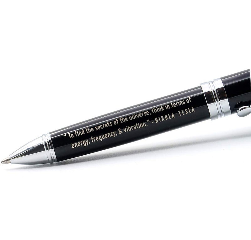 Inkstone Nikola Tesla Engraved Quote Pen - To Find the Secrets of the Universe, Think in Terms of Energy, Frequency, Vibration. - Gifts for Scientists Engineers Nerds Inventors Intellectuals - Image 2